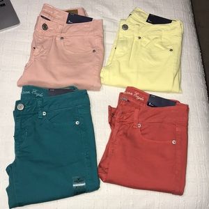 Pink, Yellow, Blue & Burnt Orange Skinny Jeans